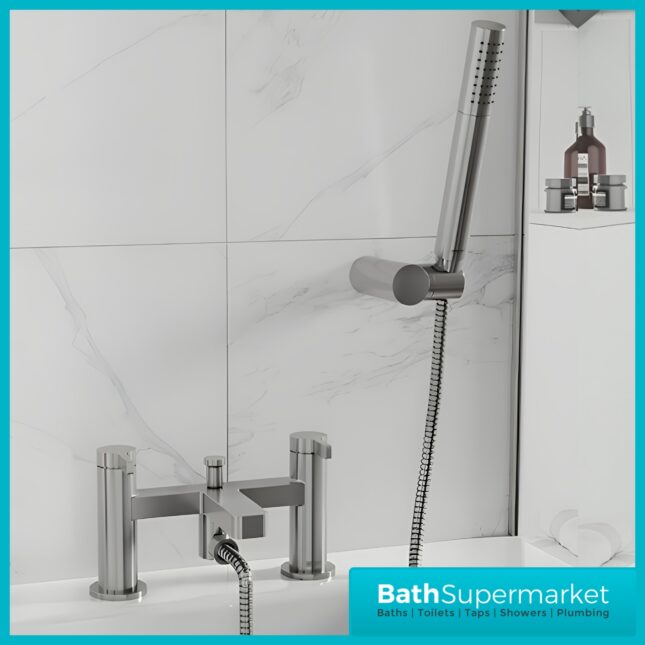 Bristan Elevar Luminance Chrome Bath Shower Mixer Tap Kit & Wall Bracket