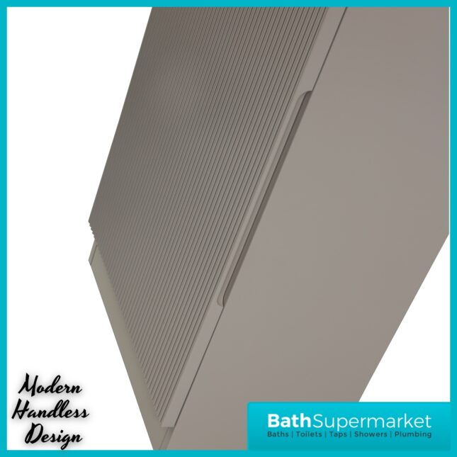 Tailored Fluted Soft Coffee Compact Cloakroom Floor Standing Vanity Basin Unit 460mm