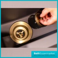 Ellsi Brushed Brass Kitchen Sink Waste Basket Strainer Top-Fix 90mm