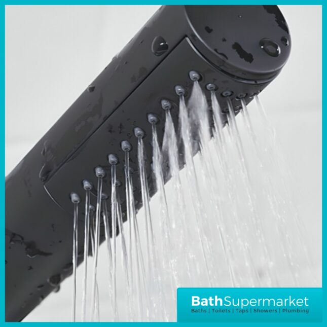 Bristan Elevar Matt Black Bath Shower Mixer Tap Kit & Wall Bracket