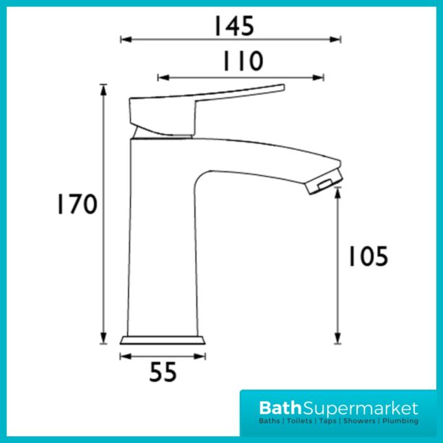 Bristan Appeal Brushed Brass Eco Start Mono Basin Mixer Tap With Clicker Waste