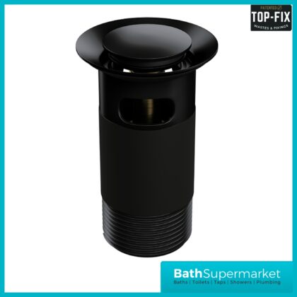 Ellsi Matt Black Round Slotted Click Clack Basin Waste Top-Fix