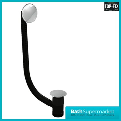 Ellsi Chrome Round Click-Clack Bath Waste Top-Fix With Overflow Waste