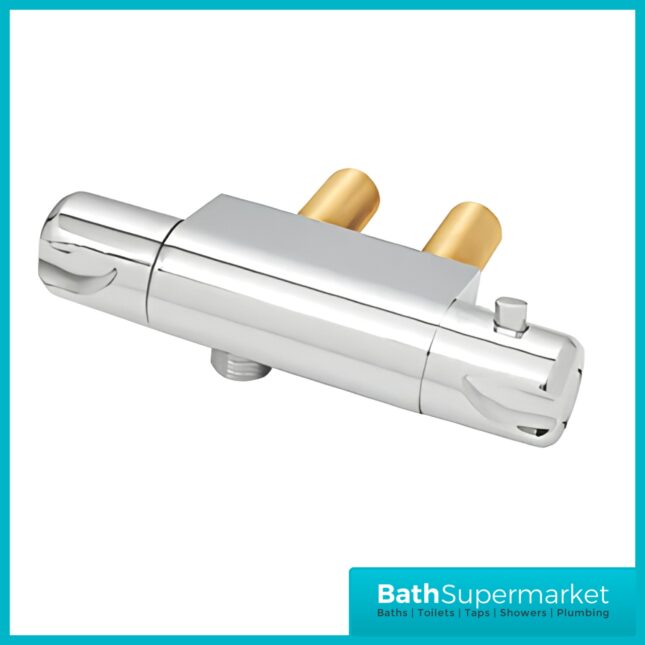 Highlife Bathrooms Chrome Horizontal Compact Thermostatic Caravan Shower Valve
