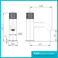 Tailored AquaRound PressFlow Brushed Brass Push Button Basin Mixer Tap