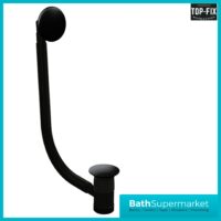 Ellsi Matt Black Round Click-Clack Bath Waste Top-Fix With Overflow Waste