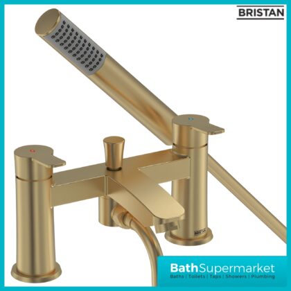 Bristan Appeal Brushed Brass Bath Shower Mixer Tap Kit & Wall Bracket