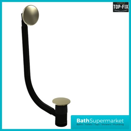 Ellsi Brushed Brass Round Click-Clack Bath Waste Top-Fix With Overflow Waste