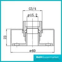 Highlife Bathrooms Round Brushed Brass Shower Fixing Brackets Kit
