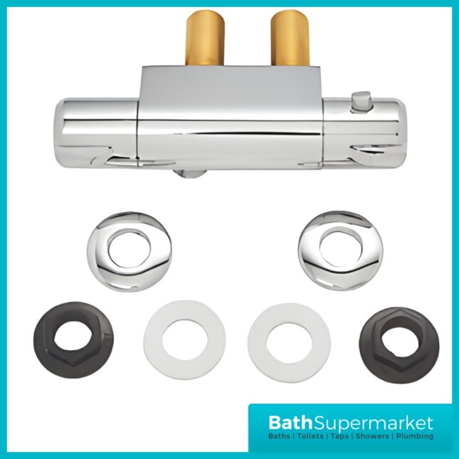 Highlife Bathrooms Chrome Horizontal Compact Thermostatic Caravan Shower Valve
