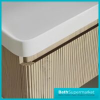 AquaVolere Kasai Textura Oak Fluted Wall Hung 1 Drawer Basin Unit 805mm