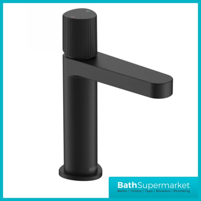 Bristan Liso Matt Black Mono Basin Mixer Tap With Clicker Waste