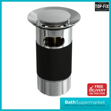 Ellsi Chrome Round Slotted Click Clack Basin Waste Top-Fix