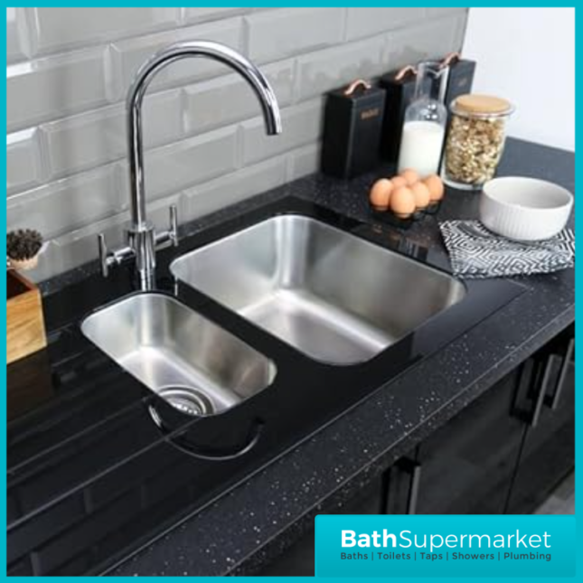 Bristan Artisan Pure Chrome Twin Lever Kitchen Sink Mixer Tap With Water Filter