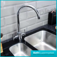 Bristan Artisan Pure Chrome Twin Lever Kitchen Sink Mixer Tap With Water Filter