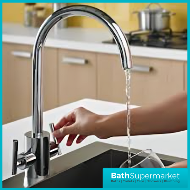 Bristan Artisan Pure Chrome Twin Lever Kitchen Sink Mixer Tap With Water Filter