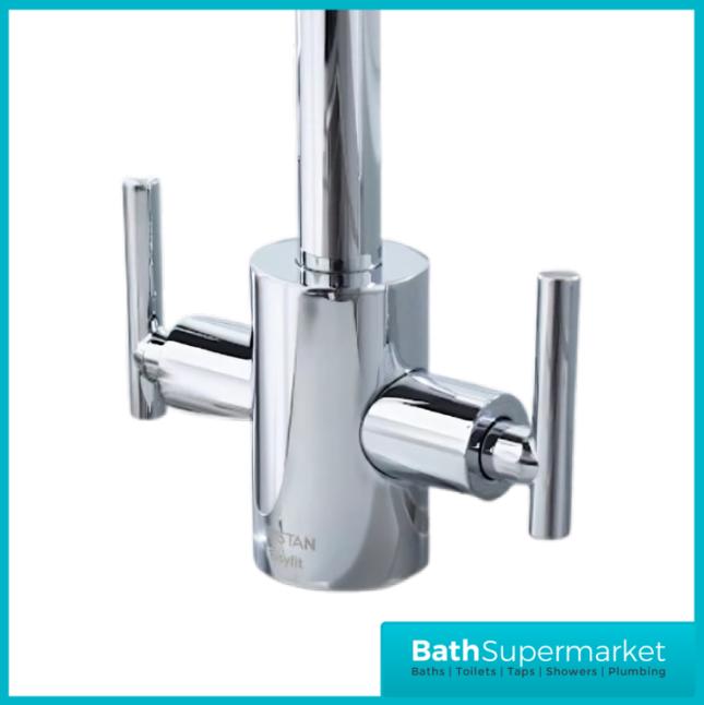 Bristan Artisan Pure Chrome Twin Lever Kitchen Sink Mixer Tap With Water Filter