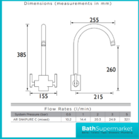 Bristan Artisan Chrome Swivel Spout Twin Lever Kitchen Sink Mixer Tap With Water Filter