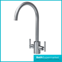 Bristan Artisan Brushed Nickel Easyfit Swivel Spout Twin Lever Kitchen Mixer Tap