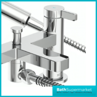 Bristan Elevar Luminance Chrome Bath Shower Mixer Tap Kit & Wall Bracket