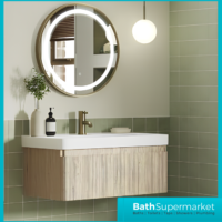 AquaVolere Kasai Textura Oak Fluted Wall Hung 1 Drawer Basin Unit 805mm