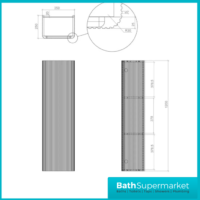 AquaVolere Kasai Textura Oak Fluted Wall Hung 1 Door Tall Storage Unit 350mm
