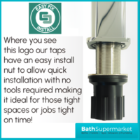 Tailored AquaSquare PressFlow Matte Black Push Button Basin Mixer Tap