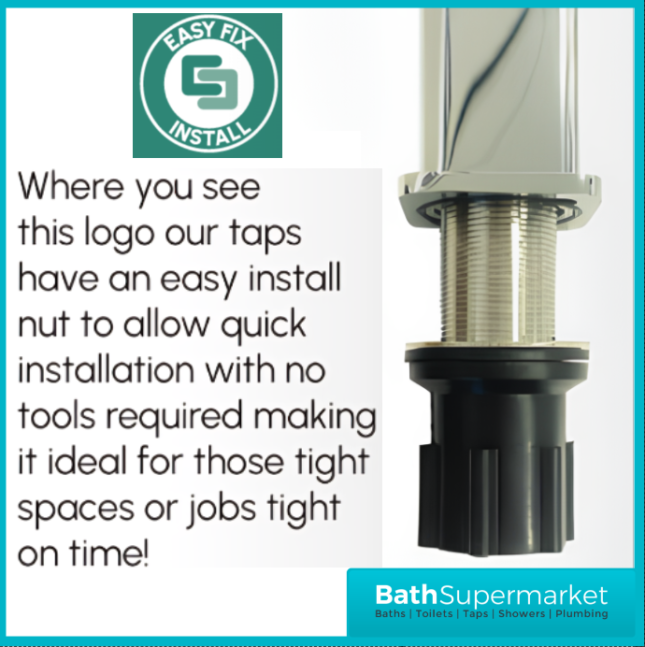 Tailored AquaSquare PressFlow Matte Black Push Button Basin Mixer Tap