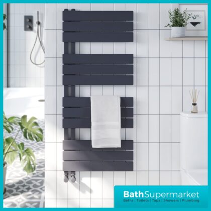 Sognare Thames Matt Anthracite Straight Ladder Towel Radiator 500mm Wide
