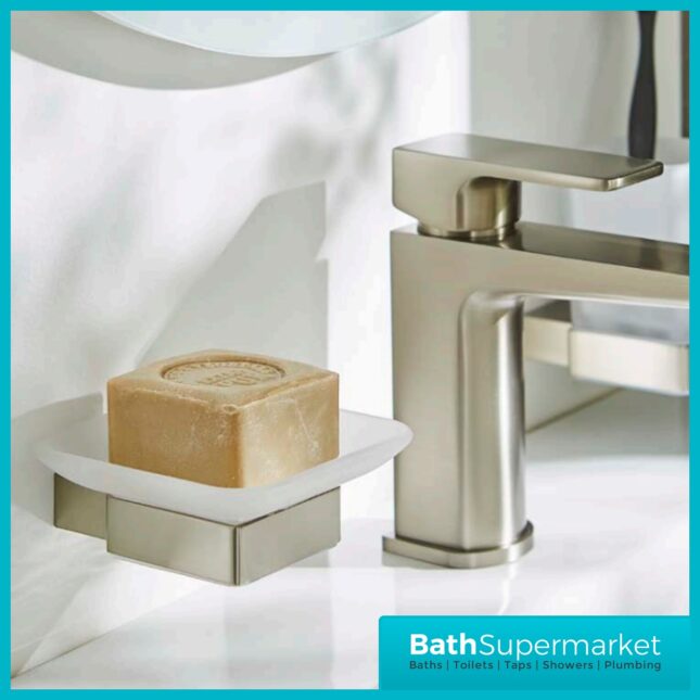 K-Vit Premium Brushed Nickel Square Bathroom Accessories