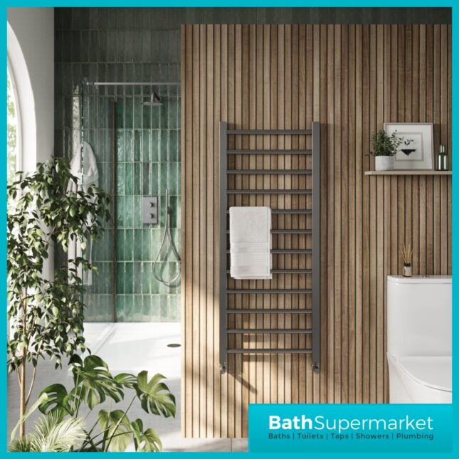 Sognare Vibe Gunmetal Designer Towel Rail Radiator 500mm Wide x Various Heights