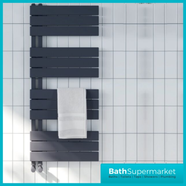Sognare Thames Matt Anthracite Straight Ladder Towel Radiator 500mm Wide