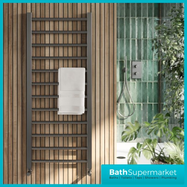 Sognare Vibe Gunmetal Designer Towel Rail Radiator 500mm Wide x Various Heights