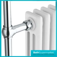 Sognare Harrogate 4 White Column Chrome Heated Towel Radiator 1130mm x 554mm