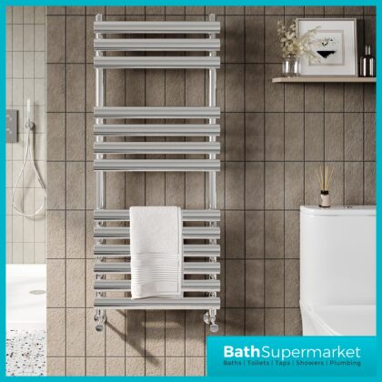 Sognare Instyle Polished Chrome Straight Ladder Towel Radiator 500mm Wide