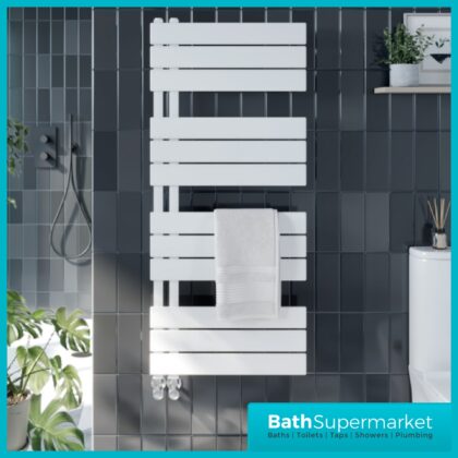 Sognare Thames Matt White Straight Ladder Towel Radiator 500mm Wide