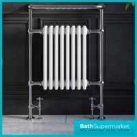 Sognare Harrogate 4 White Column Chrome Heated Towel Radiator 952mm x 479mm