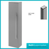 Kartell Purity Storm Grey Gloss Wall Mounted Tall Side Storage Unit 1400mm Height