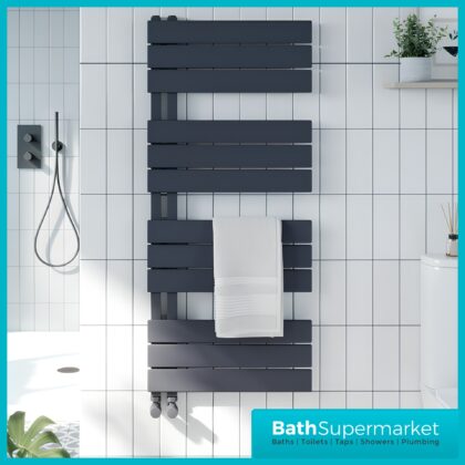 Sognare Thames Matt Anthracite Straight Ladder Towel Radiator 600mm Wide