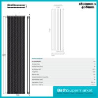 Sognare Bravo Matt White Double Designer Radiator 1800mm Height Various Width