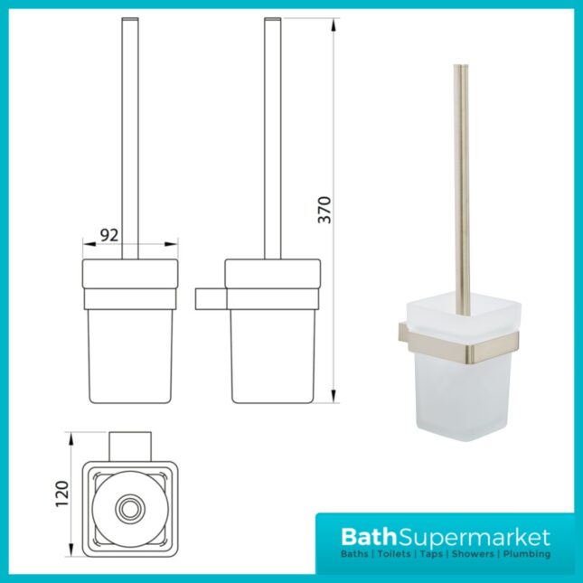 K-Vit Premium Brushed Nickel Square Bathroom Accessories