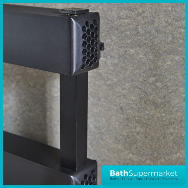 Kartell Banff Matt Black Aluminium Designer Heated Towel Rail Radiator 500mm Width