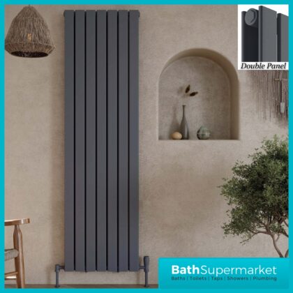 Sognare Bravo Matt Anthracite Double Designer Radiator 1600mm Height Various Width