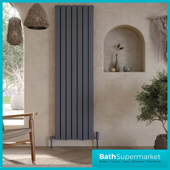 Sognare Bravo Anthracite Single Panel Designer Radiator 1600mm- Various Width