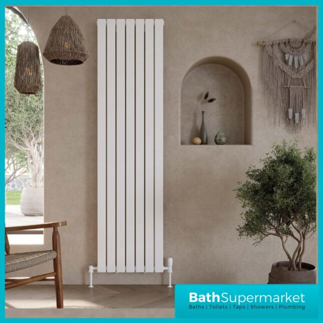 Sognare Bravo White Single Panel Designer Radiator 1600mm x 408mm