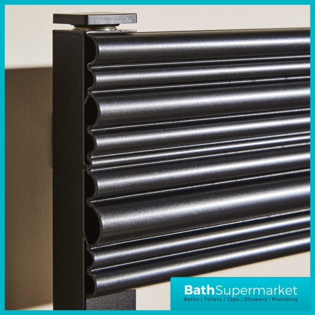 Kartell Sherbrooke Matt Black Designer Heated Towel Rail Radiator 500mm Width