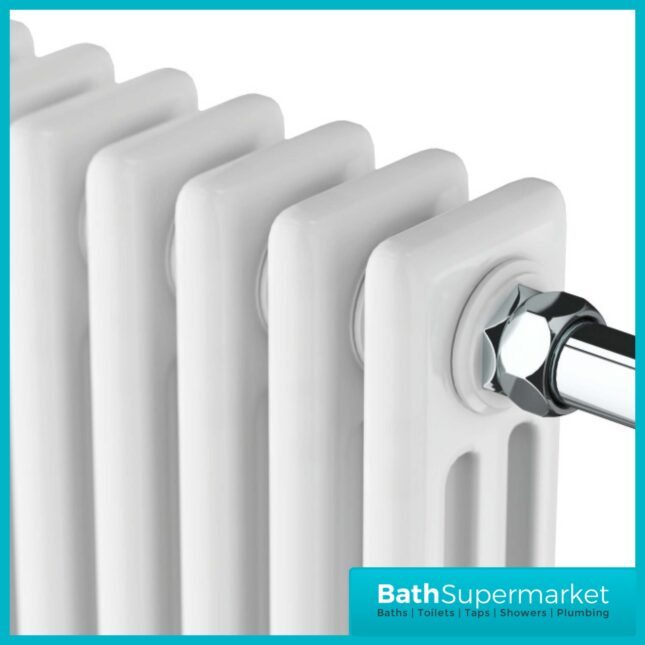 Sognare Ilkley 7 Column Chrome Heated White Column Radiator 1130mm x 554mm