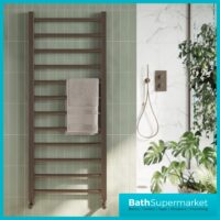 Sognare Vibe Brushed Bronze Designer Towel Rail Radiator 500mm Wide