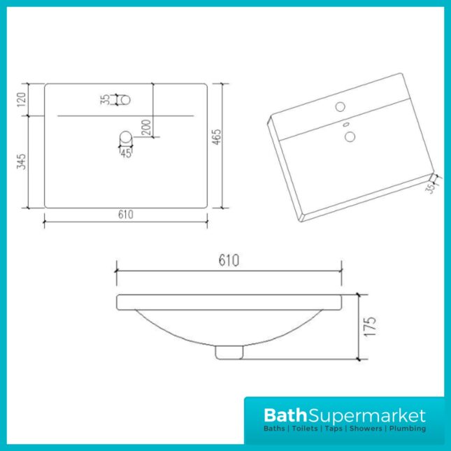 Purity White Gloss Floor Standing 2 Door Unit & Mid Depth Ceramic Basin 600mm Wide
