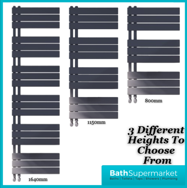 Sognare Thames Matt Anthracite Straight Ladder Towel Radiator 500mm Wide